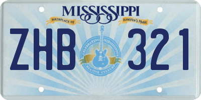 MS license plate ZHB321