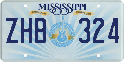 MS license plate ZHB324