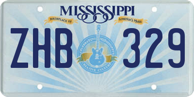 MS license plate ZHB329