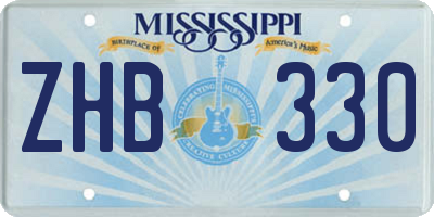 MS license plate ZHB330
