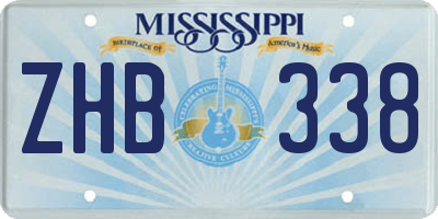MS license plate ZHB338