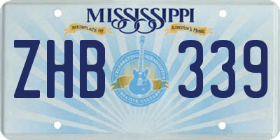 MS license plate ZHB339