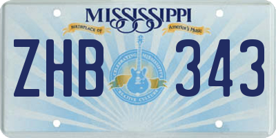 MS license plate ZHB343