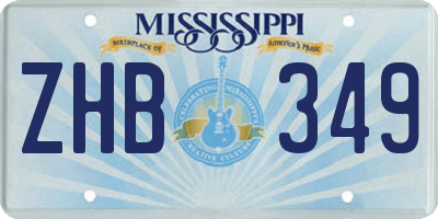 MS license plate ZHB349
