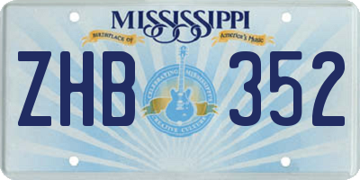 MS license plate ZHB352