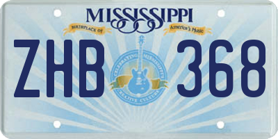 MS license plate ZHB368