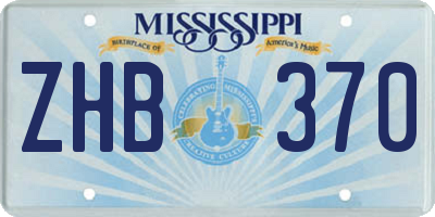 MS license plate ZHB370