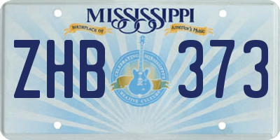 MS license plate ZHB373