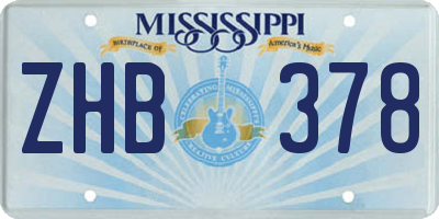 MS license plate ZHB378