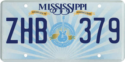 MS license plate ZHB379