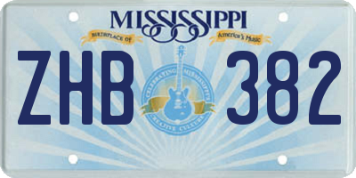 MS license plate ZHB382