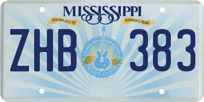 MS license plate ZHB383