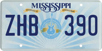 MS license plate ZHB390