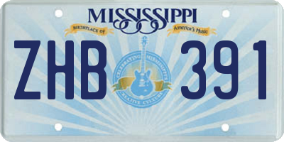 MS license plate ZHB391