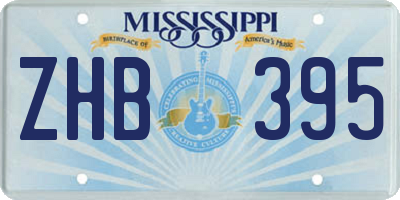 MS license plate ZHB395
