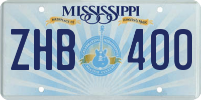 MS license plate ZHB400