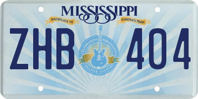MS license plate ZHB404