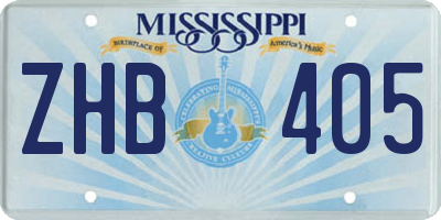 MS license plate ZHB405