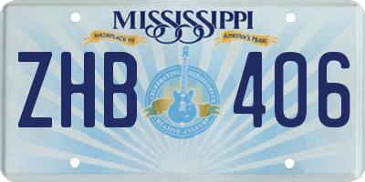 MS license plate ZHB406