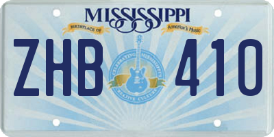MS license plate ZHB410