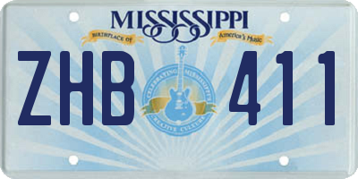 MS license plate ZHB411
