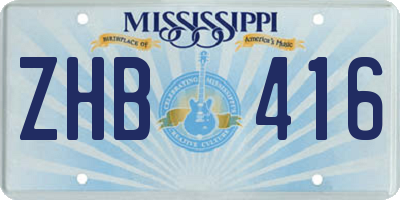 MS license plate ZHB416