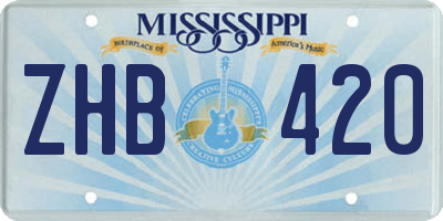 MS license plate ZHB420