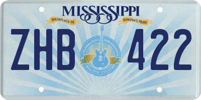 MS license plate ZHB422