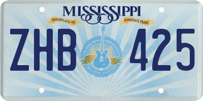 MS license plate ZHB425