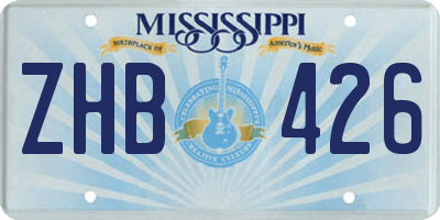 MS license plate ZHB426