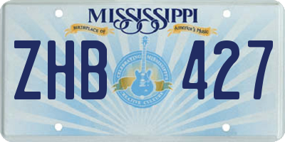 MS license plate ZHB427