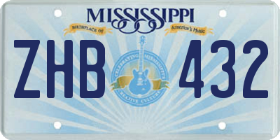 MS license plate ZHB432