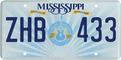 MS license plate ZHB433