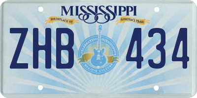 MS license plate ZHB434