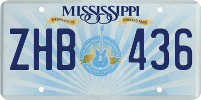 MS license plate ZHB436