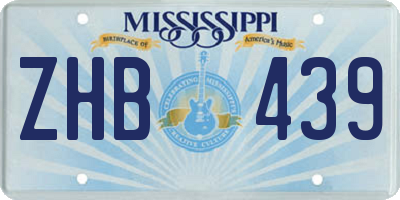 MS license plate ZHB439