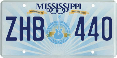 MS license plate ZHB440