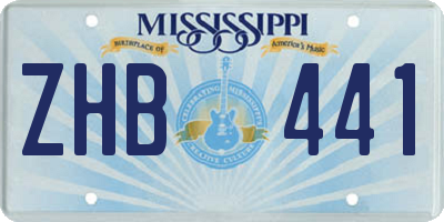 MS license plate ZHB441