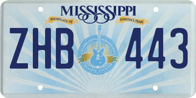 MS license plate ZHB443