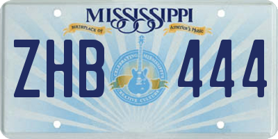 MS license plate ZHB444