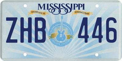 MS license plate ZHB446
