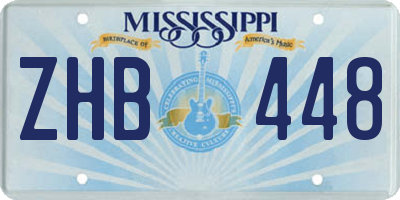 MS license plate ZHB448