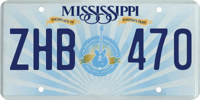 MS license plate ZHB470