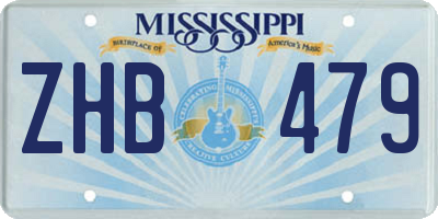MS license plate ZHB479