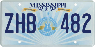 MS license plate ZHB482