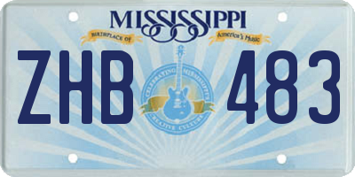 MS license plate ZHB483