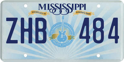 MS license plate ZHB484