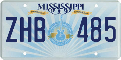 MS license plate ZHB485