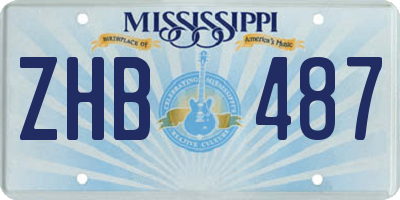 MS license plate ZHB487