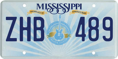 MS license plate ZHB489